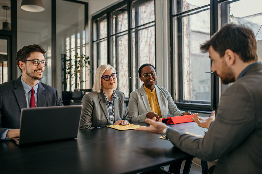 Job seekers waiting to interview with hiring managers at a Sacramento job fair